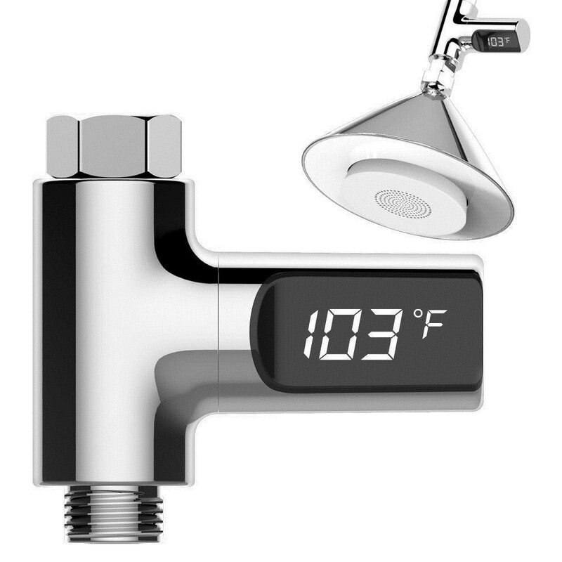 LED-anzeige Wasser Dusche Wasser Temperatur Meter Monitor Selbst Generierende Strom Dusche 360 Grad Drehung Schlecht Thermometer: Fahrenheit