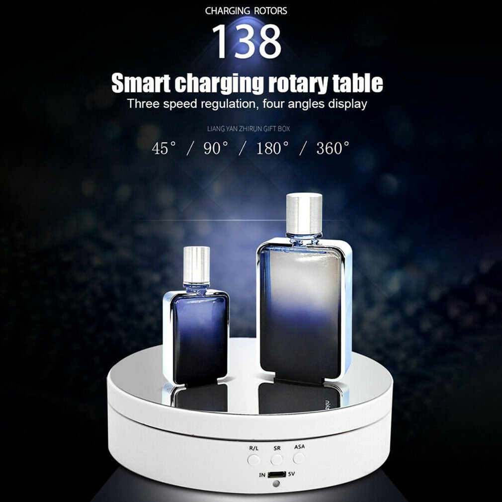 3 Speed Electric Rotating Display Stand 360 Degree Jewelry Turntable Rotating Base Rotary Table For Photography Video Shoot Prop