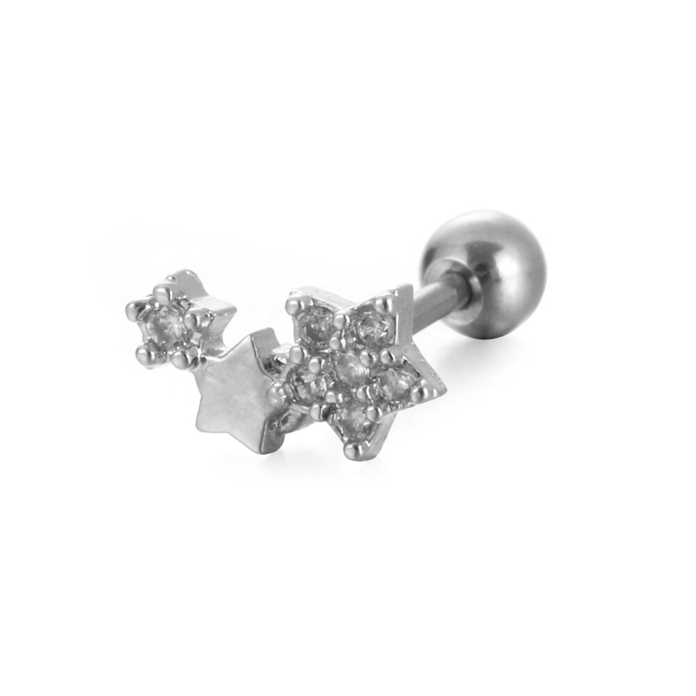 1Pc Rvs Crystal Gem Opal Oorbellen Punk Rock Oor Piercing Stud Oorbellen 16G Crescent Kraakbeen Helix Tragus oor Nagel: 7