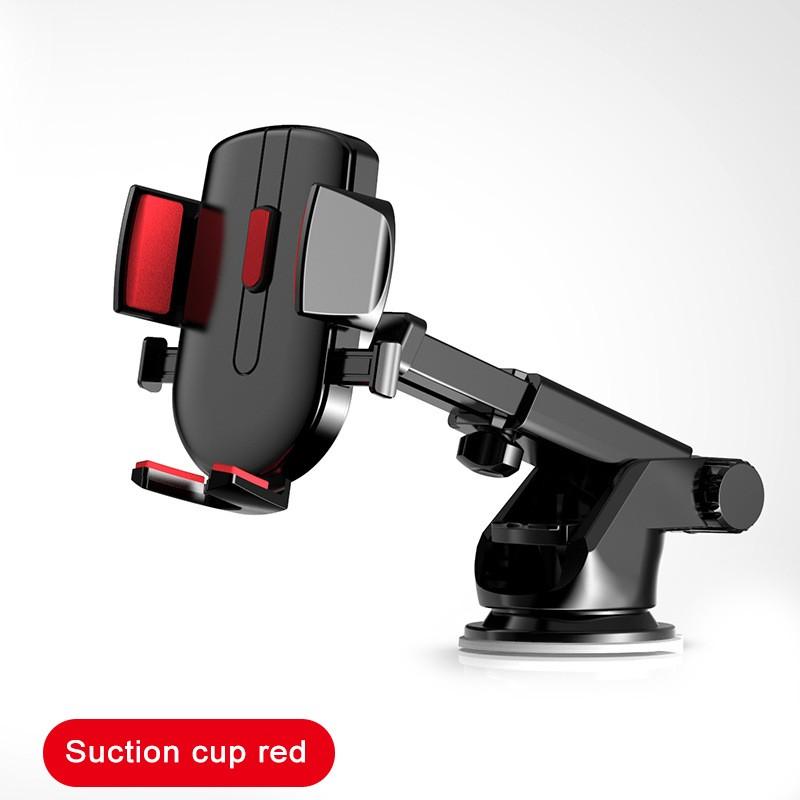 ! Auto Telefoon Houder 360 Graden Universele Smartphone Car Mount Houder Verstelbare Telefoon Montage Zuignap Houder: Red  with  Sucker