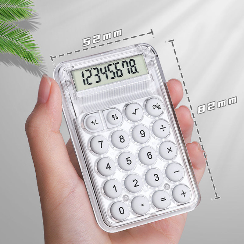 Calculadora silenciosa bonita, versión Mini, calculadora portátil pequeña auxiliar de aprendizaje, suministros para el regreso a la escuela, estudiantes/finanzas: Borgoña