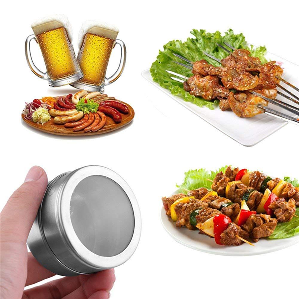 Magnetisk dammtät synlig salt peppar shakers behållare uppsättning kryddor burk krydda flaska bbq kök spice behållare