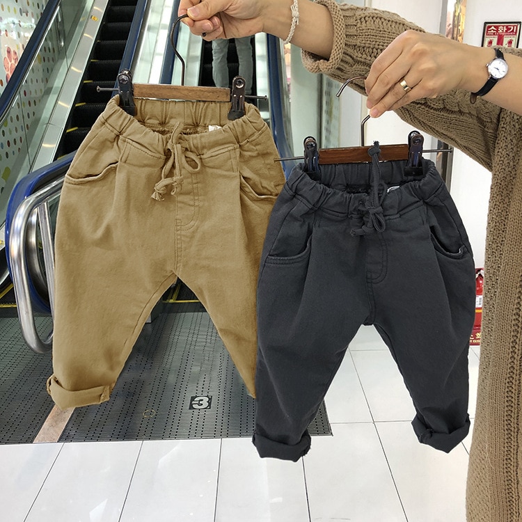 ¡NOVEDAD DE VERANO ! Ropa coreana para niños, pantalones informales de algodón con cordones a la coreana para niños y niñas.