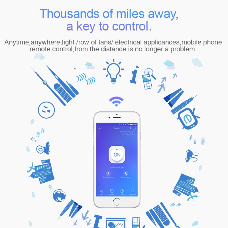 DIY WiFi Smart Light Switch Universal Breaker Timer eWelink APP Wireless Remote Control Works with Alexa Google Home