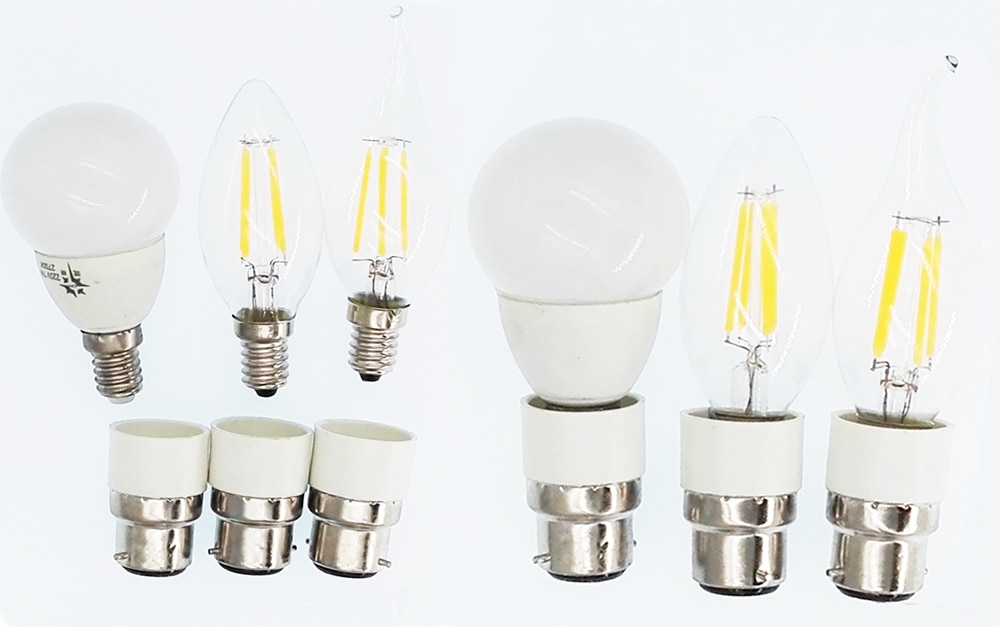 6pcs B22 to E14 Light Socket adapter B22 to E14 EU Standard Candelabra lamp holder converter, CE Rohs