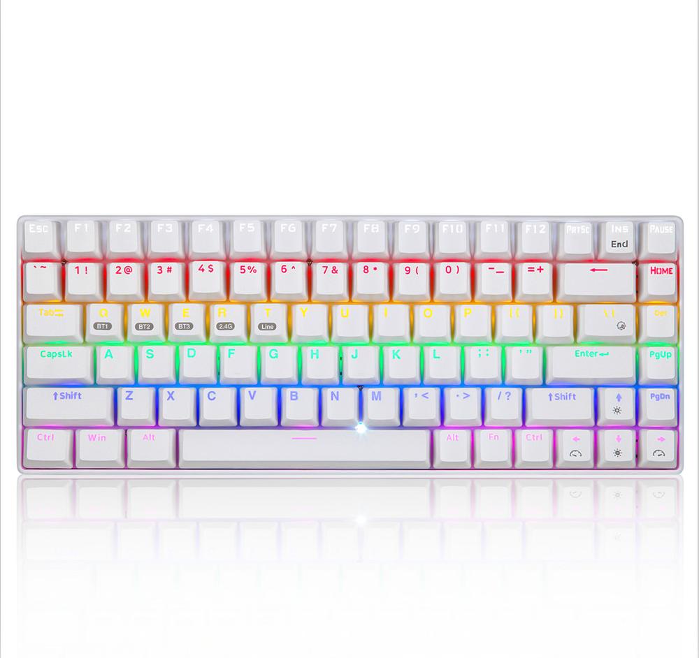 84 nøgler gaming mekanisk tastatur swap trådløst bluetooth rgb baggrundsbelyst tastatur til pc/mac trådløst mekanisk tastatur