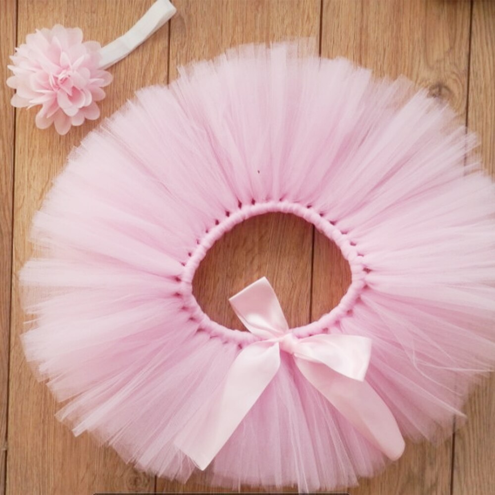 Kinderen Fotografie Kostuum Pasgeboren Bladerdeeg Rok Baby Bunny Tule Tutu Rok En Bloem Hoofdband Props Baby Verjaardagscadeautjes: pink