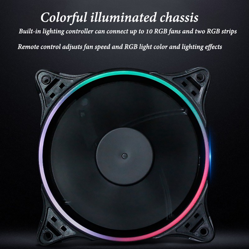 Aigo DR12 Computer Case PC Cooling Fan RGB Adjust LED 120mm Quiet IR Remote computer Cooler Cooling RGB Case Fan CPU