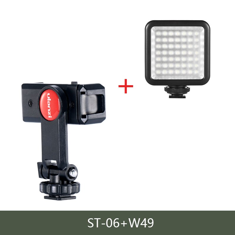 Ulanzi ST-06 Camera Shoe Telefoon Statief 360 Rotatie Koud Schoen Monitor Telefoon Dslr Mount Adapter Voor Gimbal Mic led Licht: ST-06 LED