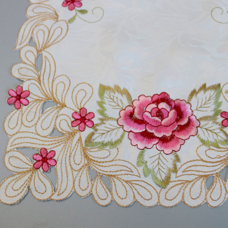 Mantel de encaje moderno individual bordado para mesa salvamanteles de tela, taza, té y café, posavasos, tapete de cristal para bebidas, cocina de Navidad