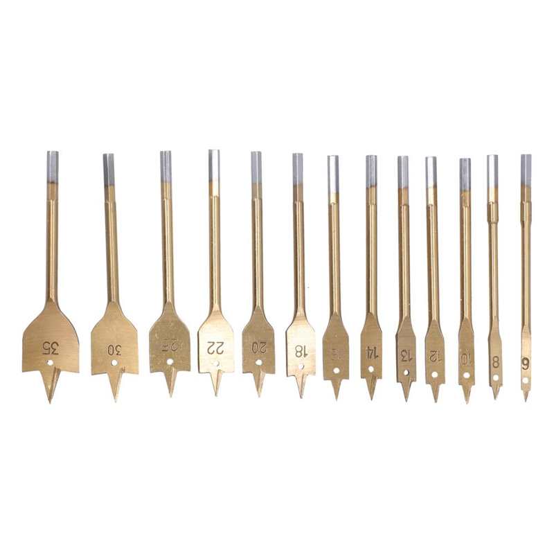 Carbon Steel Spade Drill Bit Set Wear Resistance Accurate Position Paddle Flat Bits for Hole Cutter for Woodworking