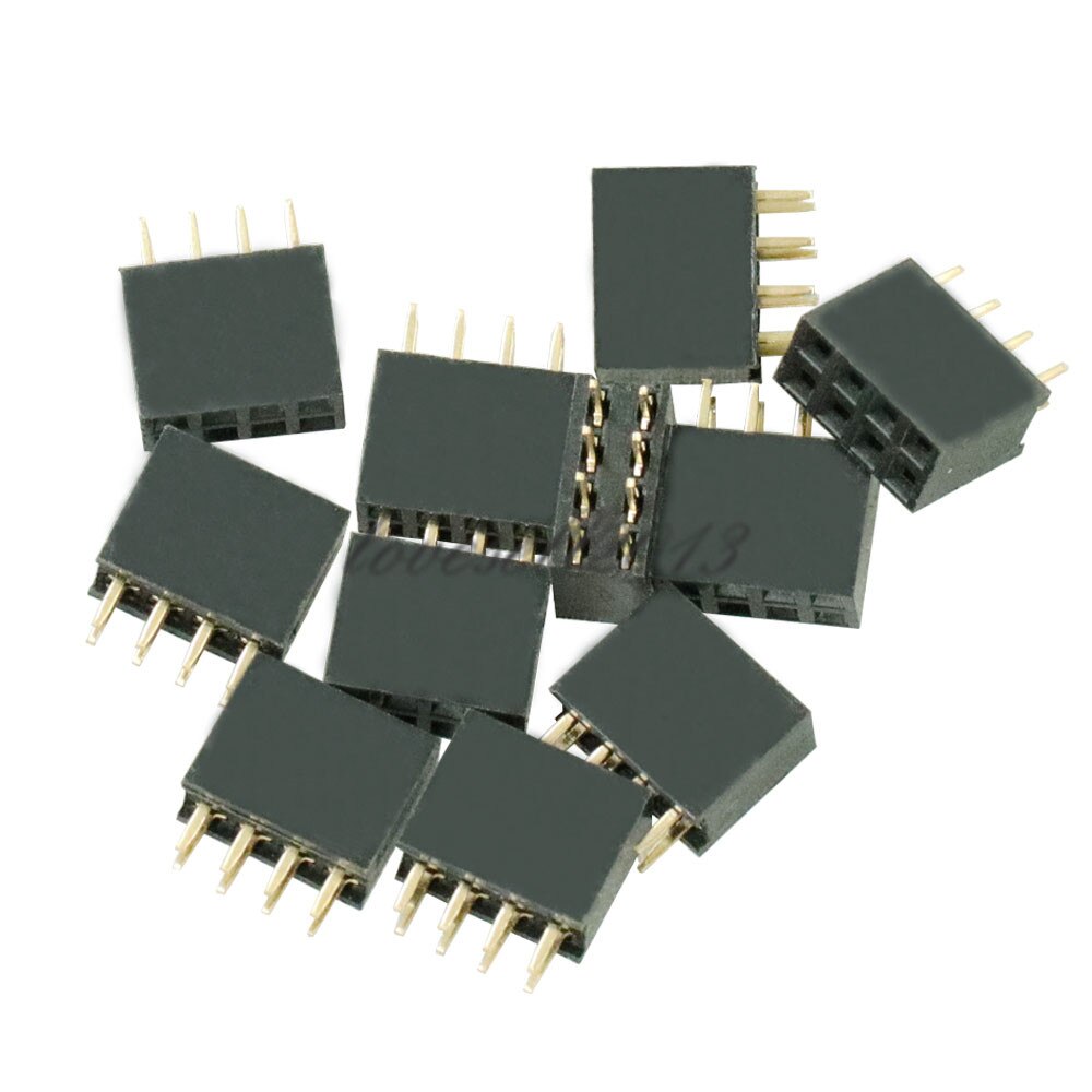 20pcs/lot Double Row Female Straight Pin Header 2X4 pin 2x4 Pin 8P 2.54mm Pitch Socket Pin Strip