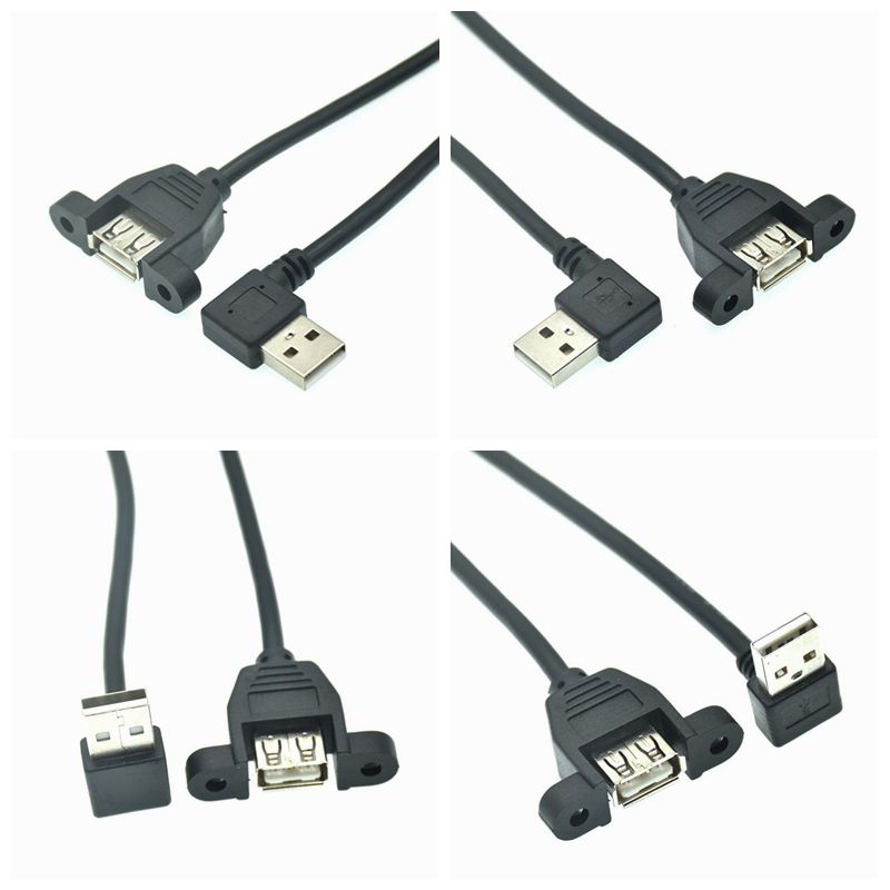 90 grad hoch & Nieder & Verknüpfungen & Rechts Abgewinkelt USB 2,0 A Stecker auf Buchse Verlängerung Kabel Mit Tafel montieren See 25cm 50cm