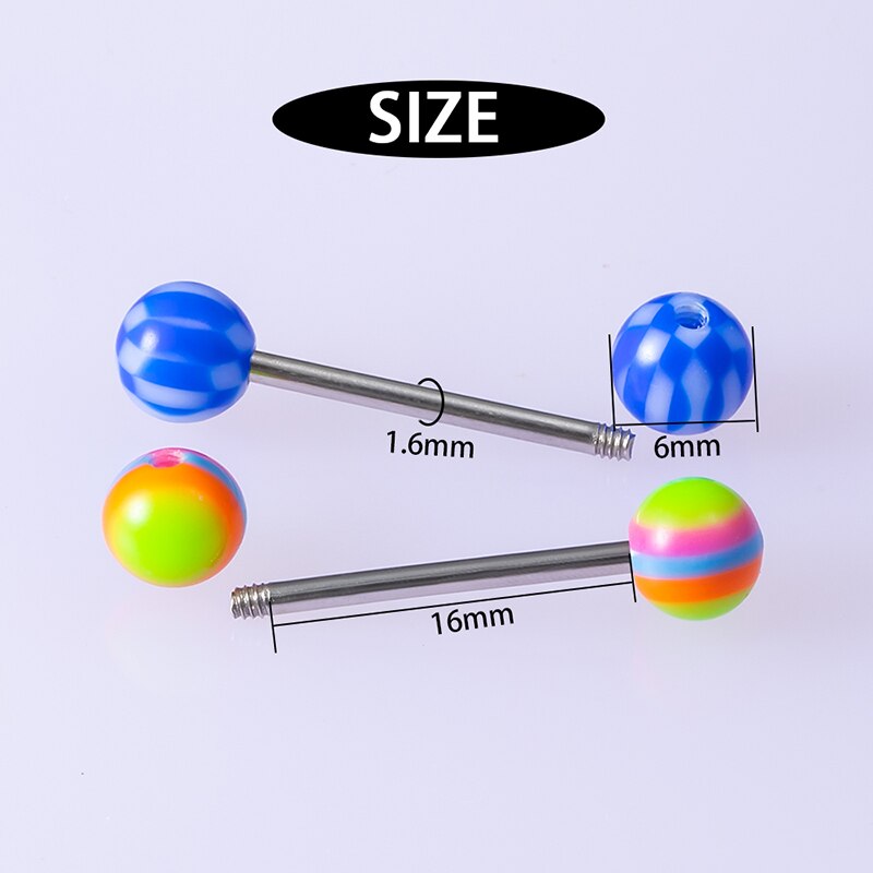 10-50 stück acryl-zungenpiercing-ringe, hantelstecker, brustwarzenpiercings, ohrknorpel-tragus-piercings, edelstahl, körperschmuck für frauen 14g