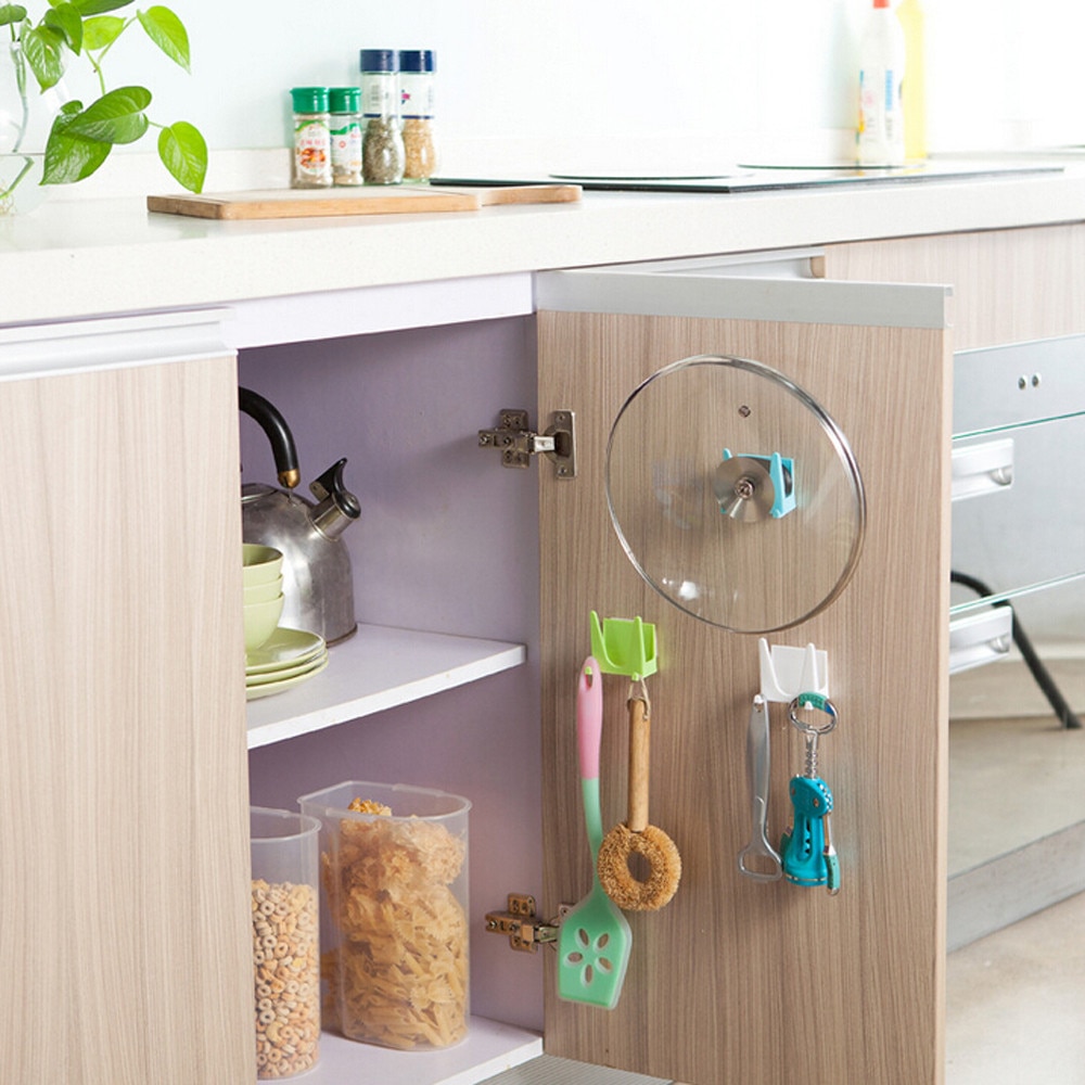 Koken Gereedschap Plastic Keuken Accessoires Pot Deksel Shell Cover Zuignap Gereedschaphouder Opbergrek Deksel K10