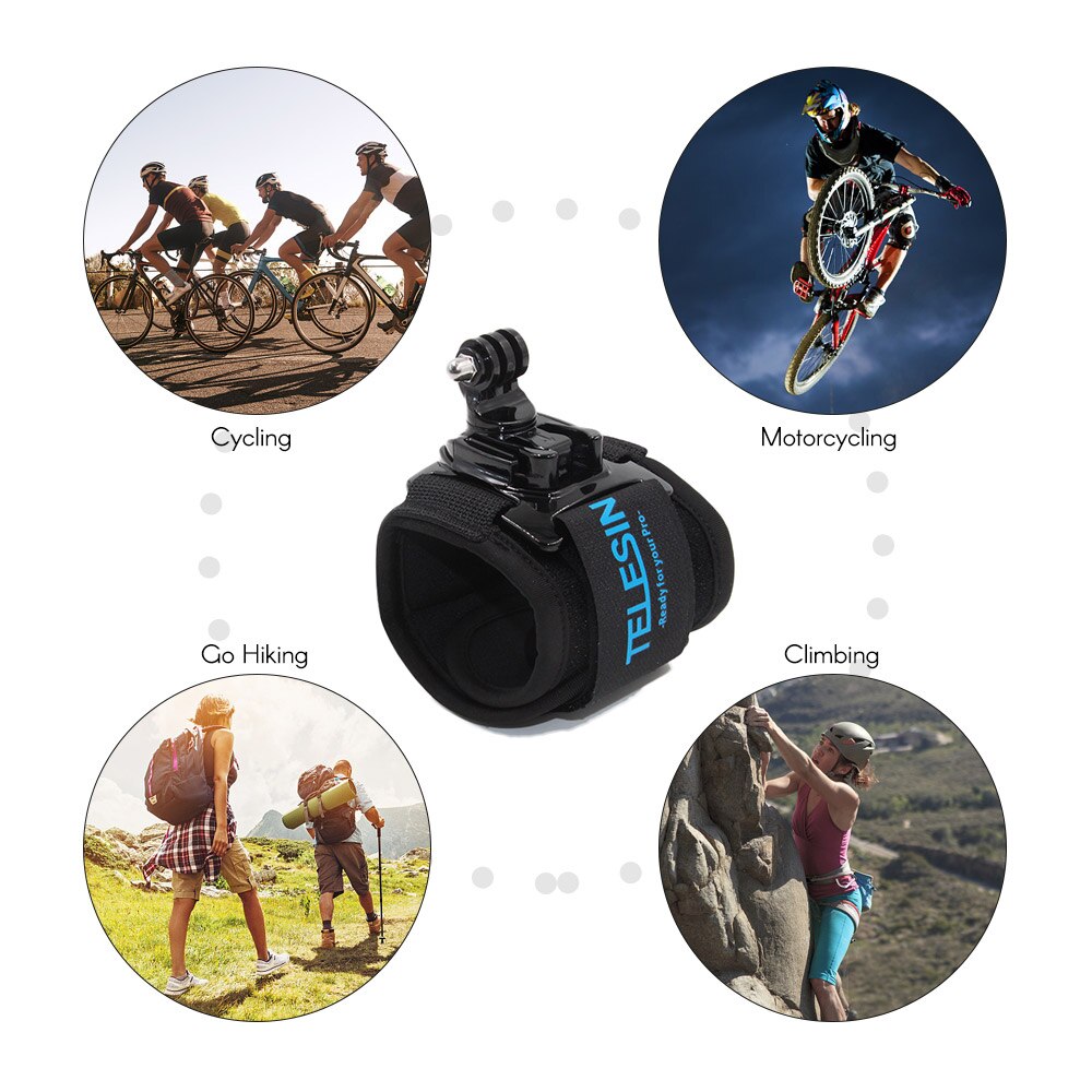 Support Dragonne Rotatif 360° Pour Caméra D'Action - Compatible GoPro Hero 13 à 4, Session | Poignet, Stabilisation