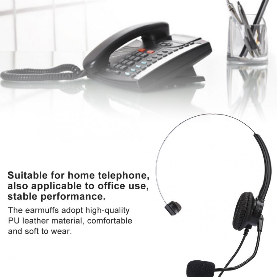 Headset telefon mono headset fastnet telefon hovedtelefon med mikrofon til hjemmebrug auriculares kablet headset til håndtag