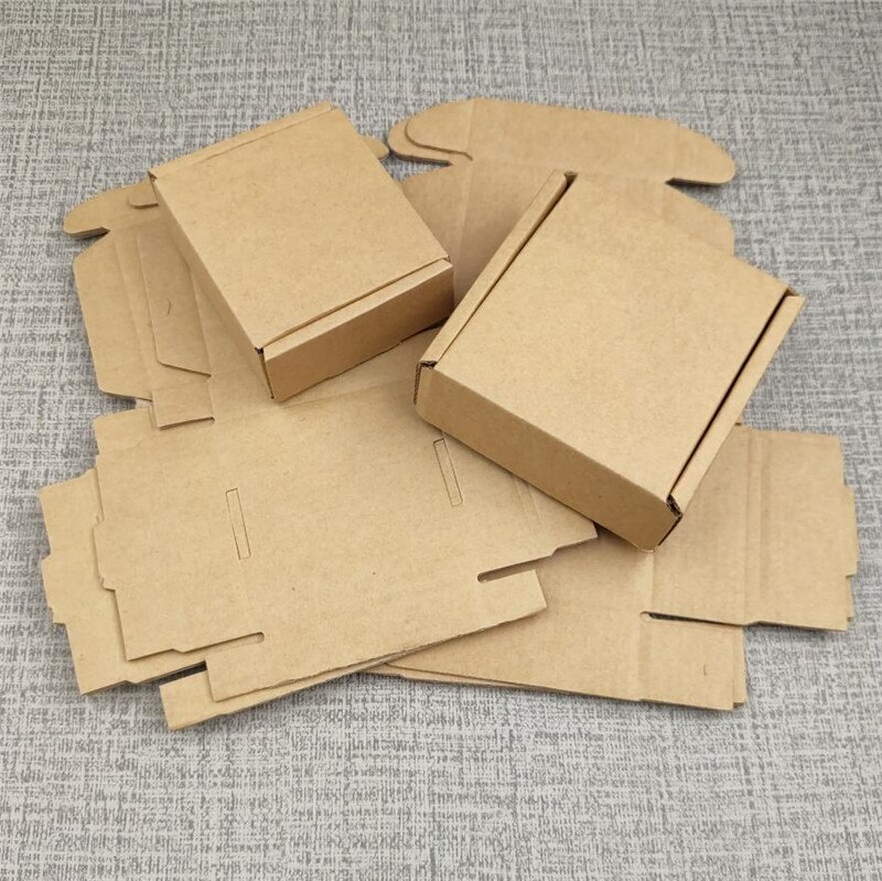 25 stk 10 størrelser små bølgepapkasse tilbehør papir emballage kasser diy blank håndværkskasse pap kurerboks
