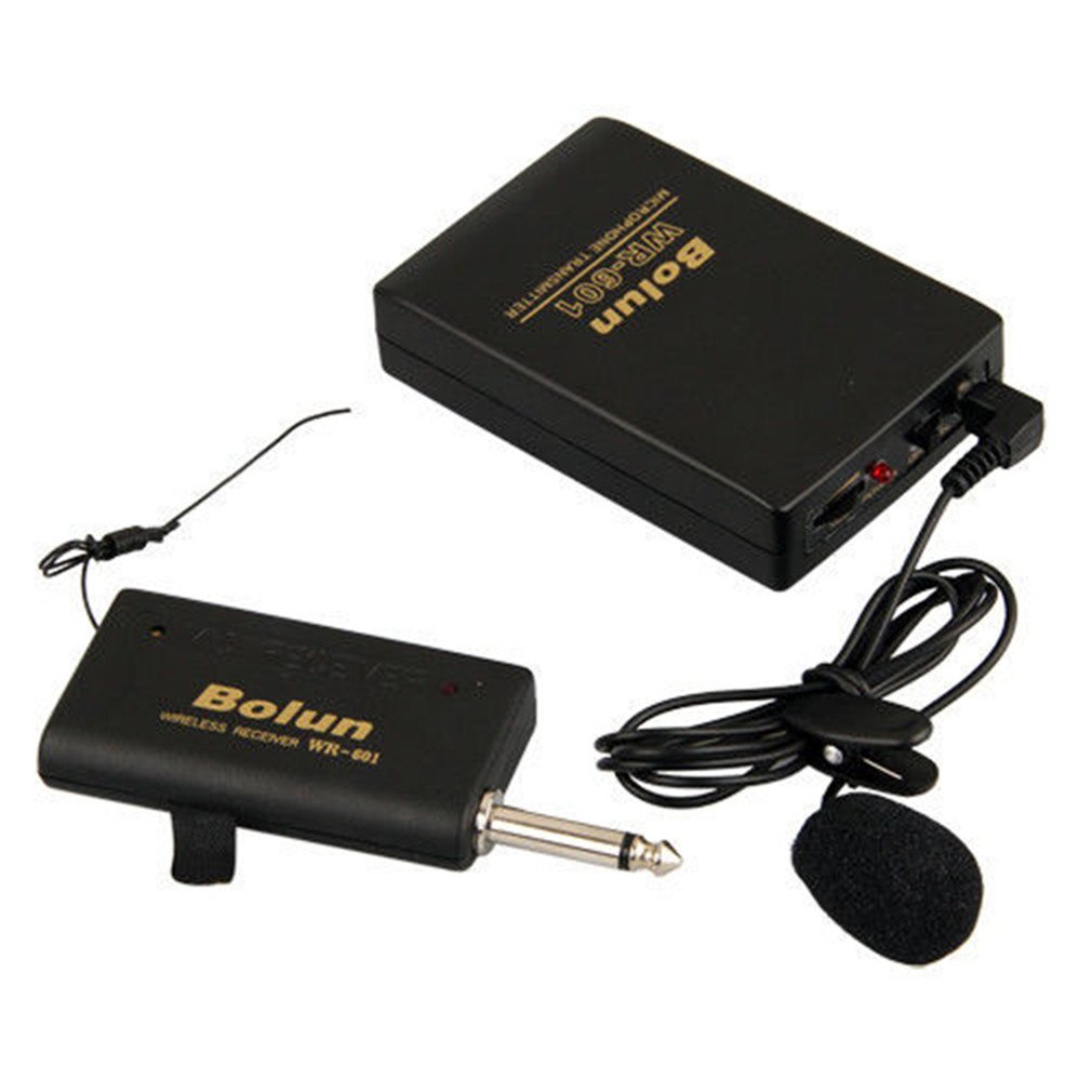 Wireless Microphone System with Transmitter & Receiver Portable Clip-on Microphone for Teaching Public Speaking WR601