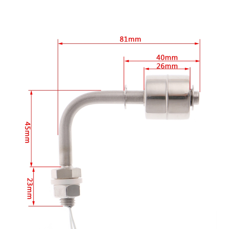 62KC Stainless Steel Float Switch Right Angle Vertical Head Liquid Water Tank Level Sensor