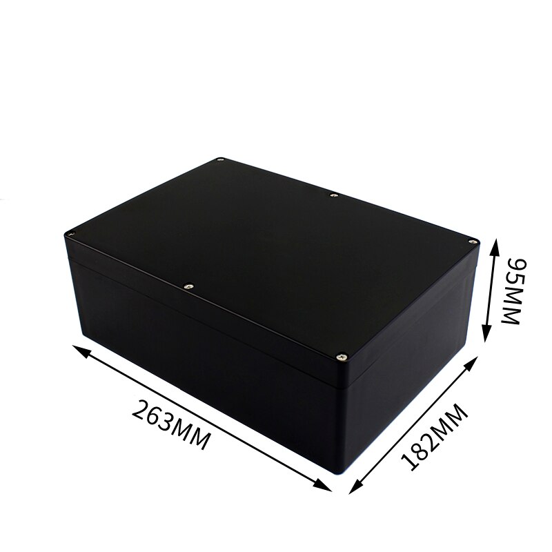 Black Box Outdoor Waterproof Case Plastic Box Electronic Project Case Instrument Waterproof Junction Box Housing: 263-182-95