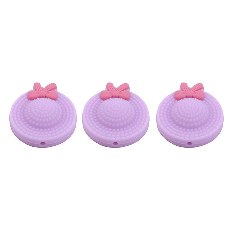 5Pc Baby Ketting Tanden Gel Leuke Boog Cap Baby Siliconen Slijpen Kralen Diy Sieraden Accessoires Baby Kauwen Speelgoed bijtring