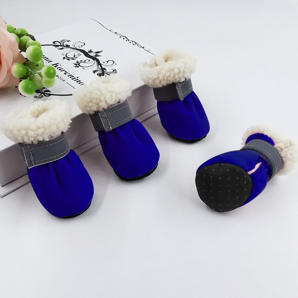 Hondenschoenen, reflecterende sneeuwlaarzen, wintersokken, antislip kattenschoenen voor honden en katten, reflecterende strip schoenen voor huisdieren, antislip 4 stuks: A4 / Ik