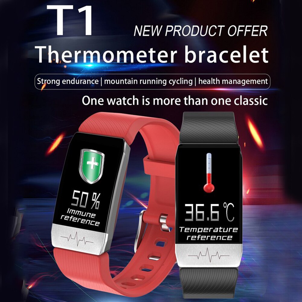 Multifunctionele Smart Horloge Body Temperatuur Meting Gezondheid 6 In 1 Hartslag Smart Horloge Waterdicht Fitness Tracke