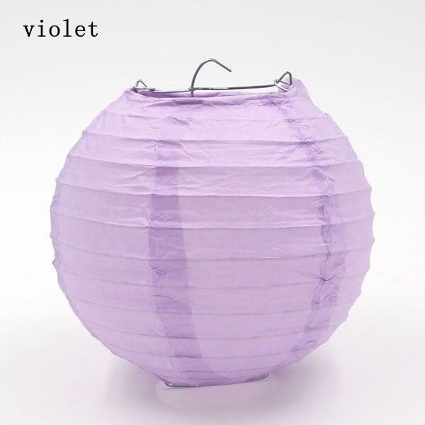 1Pcs 6Inch (15Cm) kleurrijke Papieren Lantaarn Ronde Lamp Bruiloft Thuis Party Festival Verjaardagsfeestje Decoratie Tuin Diy Supplies: violet