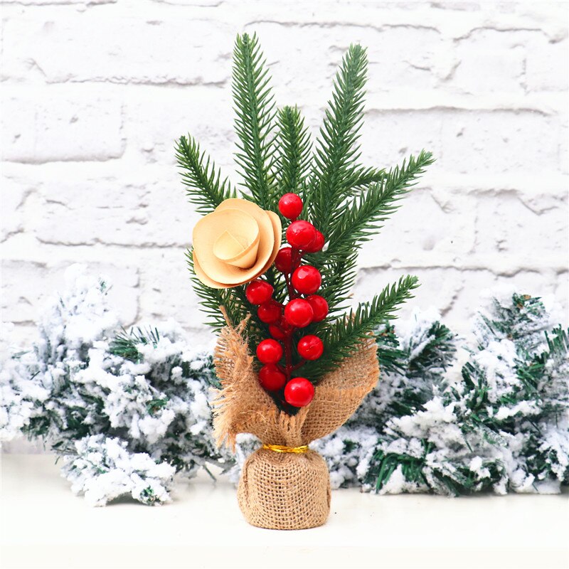 25CM Miniature Christmas Tree Decorations Desktop Atmosphere Layout Simulation Festive Family Decor Simulation Christmas Tree