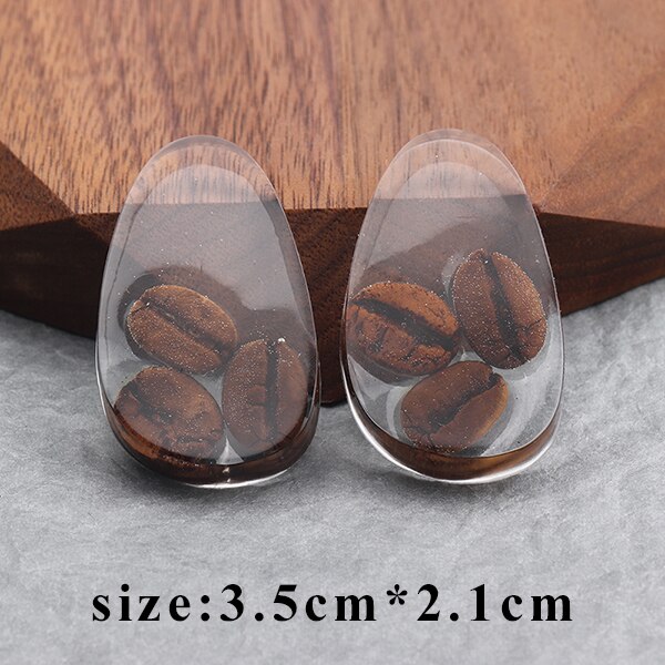 GUFEATHER M677,jewelry accessories,resin,coffee beans,diy pendant,hand made,jewelry findings,jewelry making,diy earring,6pcs/lot: M67704 / one hole