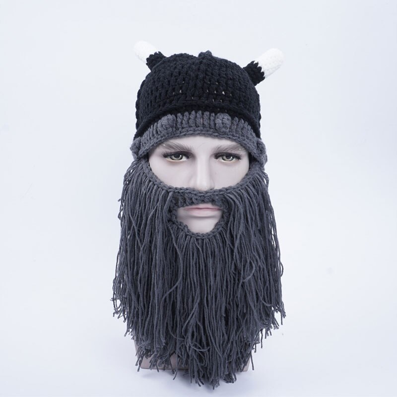 Original Funny Hat 100% Handmade Novelty Knitted Hat Halloween Party Birthday Christmas: Dark gray