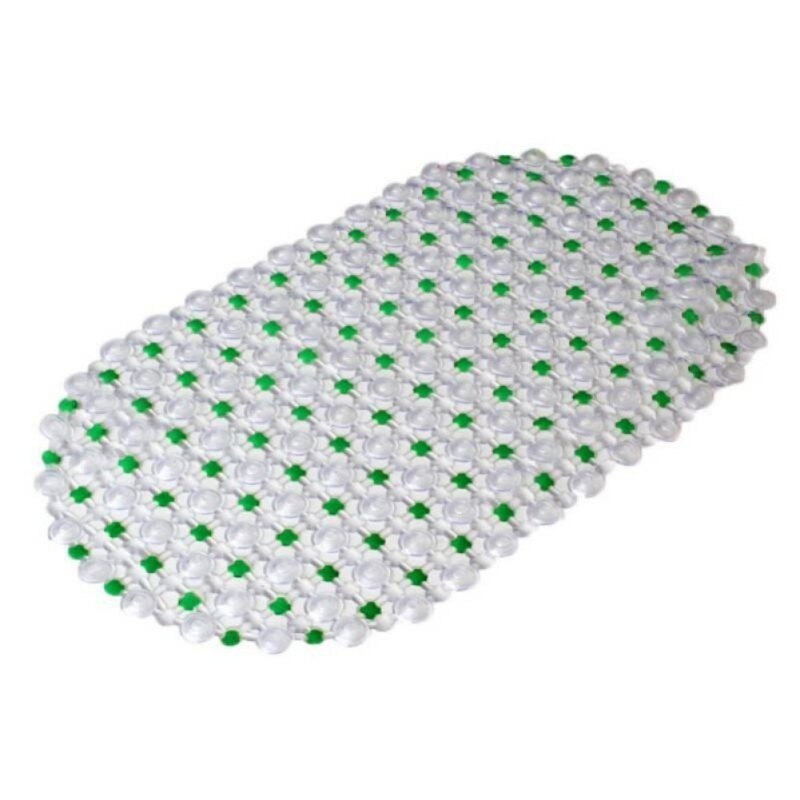 Tub Bath Shower 68x38cm Tub Clear Bubble Mat Safety Anti-slip PVC Floor Mat Rug