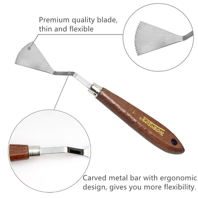 Dainayw 5Pcs Palette Knife Set Oil Knives Artist Crafts Stainless Steel Palette Scraper For Mixing Painting Acrylic Art Supplies