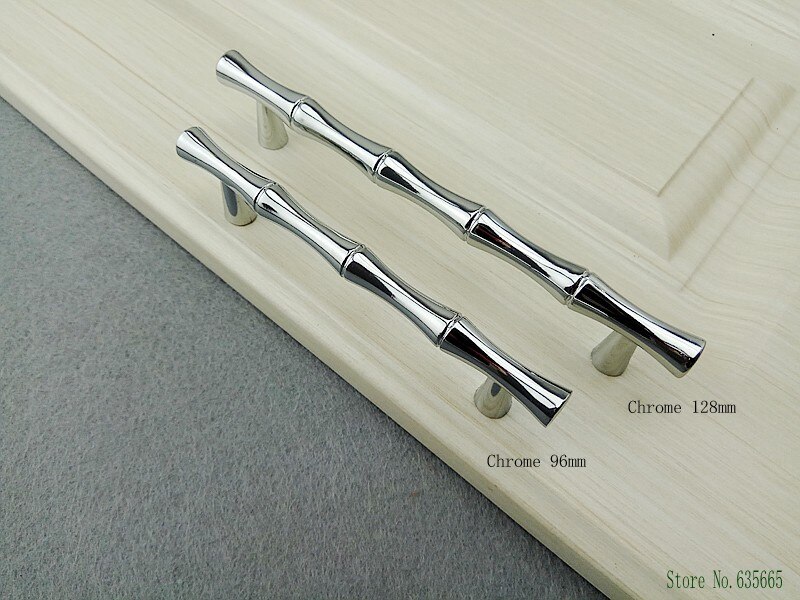 Bambus-Stil Griff für Möbelbeschläge Chrom Bronze- Griff Küchenschränke Tür Schublade Knopf Kleiderschrank Schrank Griff zieht