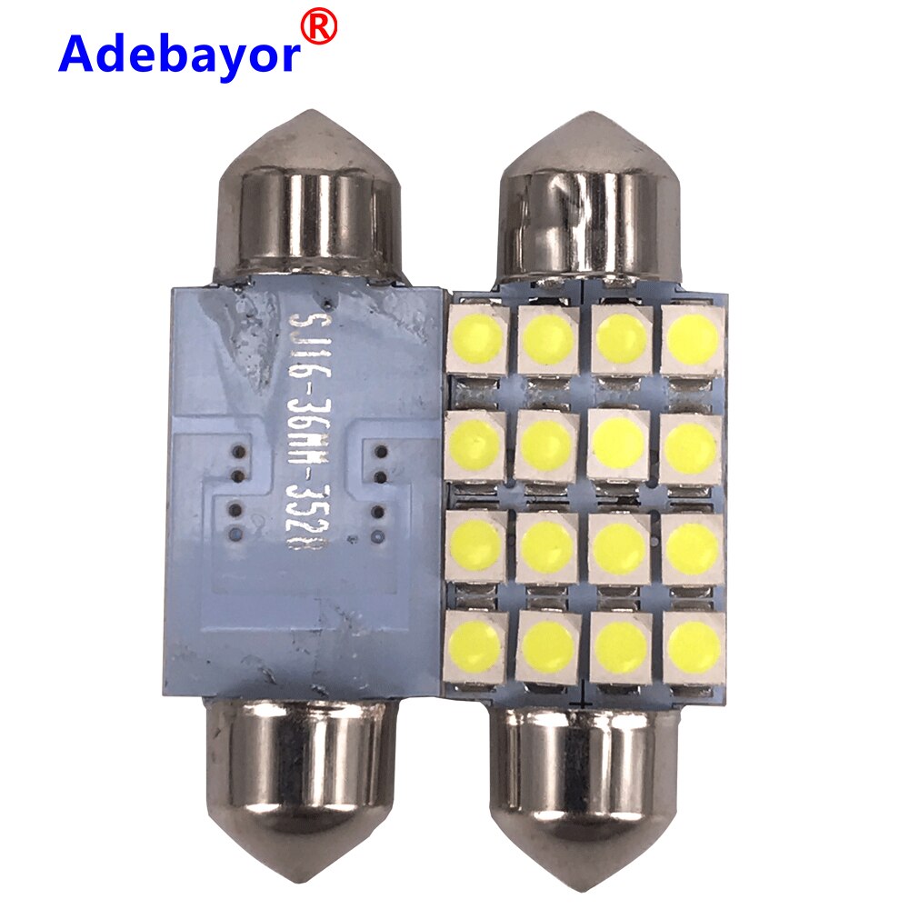 100 Pcs 3528 1210 Wit 16 Smd Led Auto Dome Festoen Interieur Lampjes 31 Mm 36 Mm 39 Mm 41 Mm Auto Dak Kofferbak Licht Dc 12V