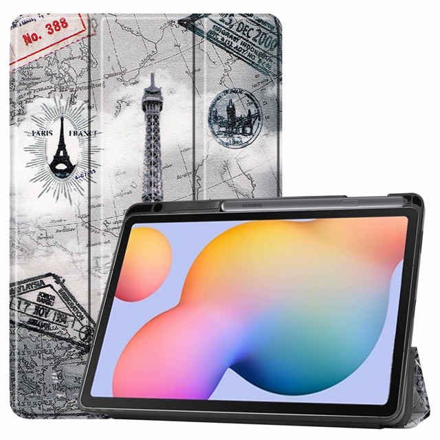 iBuyiWin Soft Silicone Smart Case for Samsung Galaxy Tab S6 Lite 10.4 SM-P610/P615 Tablet Capa Cover With Pencil Holder Funda: Tie Ta