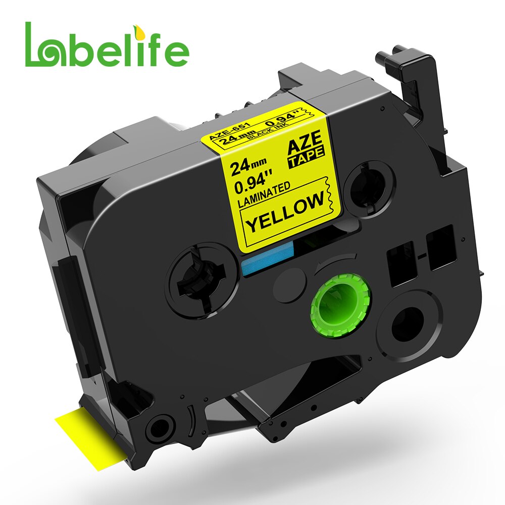 Mutiple Kleuren Compatibel Voor Brother P-Touch Label Tape 24Mm Zwart Op Wit Zwart Op Geel Label Printer tape Voor PTP700 710: Black on Yellow
