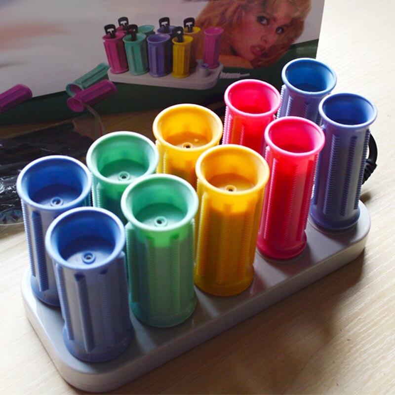 10 Pcs/Set Dry/Wet Hair Curler Electric ic Hair Curler Rollers Bendy Roller Sticks Set Styling Tools Hair Curler Us Plug