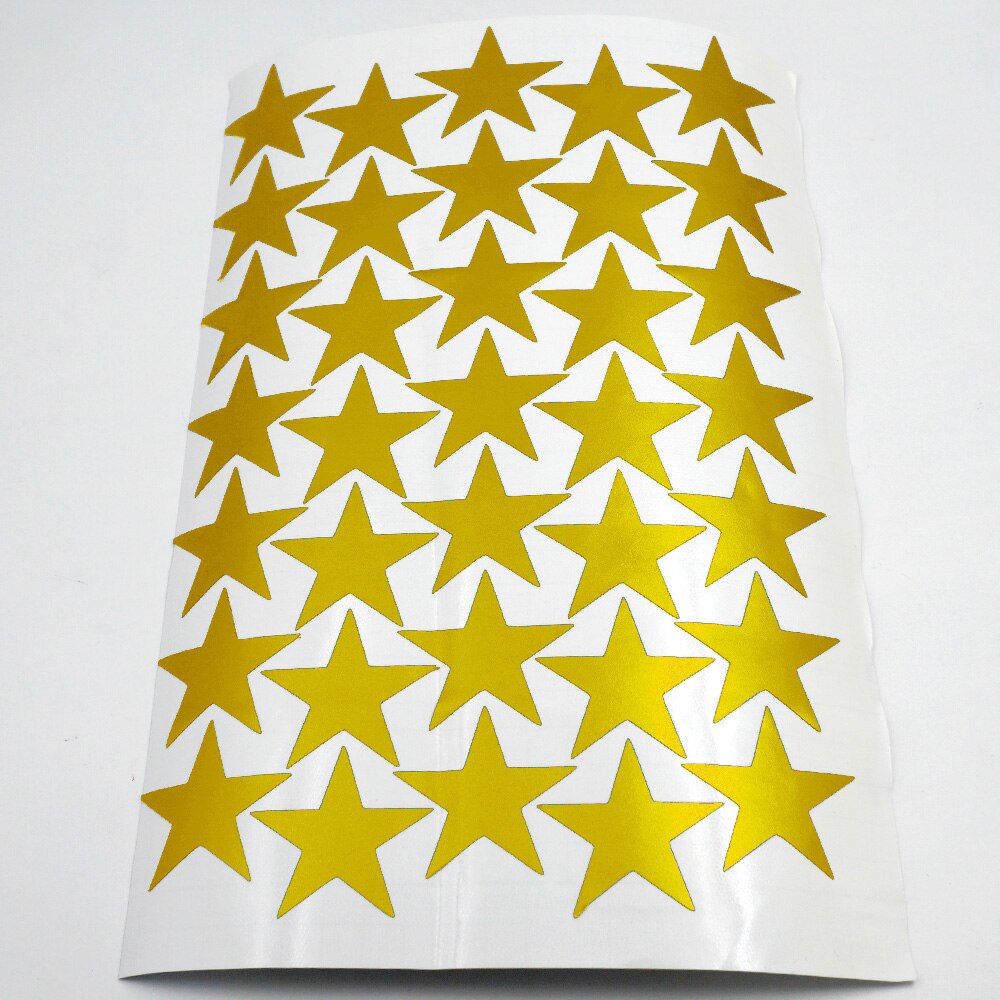3/5/7 Cm Gestanst Gouden Sterren Muurstickers Kinderkamer Thuis Diy Vinyl Matte Star Decal wall Art Decals Baby Nursery Briefpapier: 5CM 35Pcs