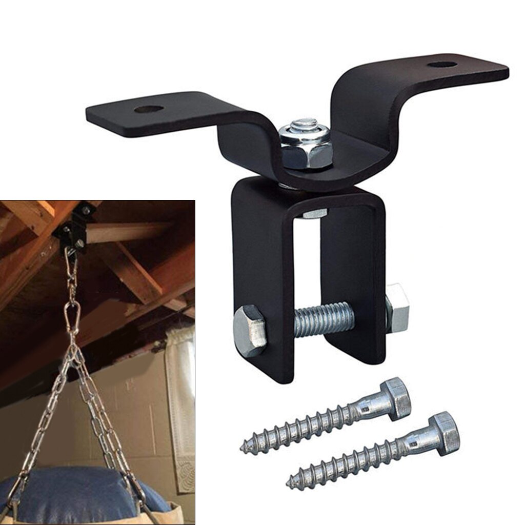 Heavy Bag Hanger Bracket for Wood Beam, Metal Swivel Swing Hangers Ceiling Wall Mount with 2 Screws