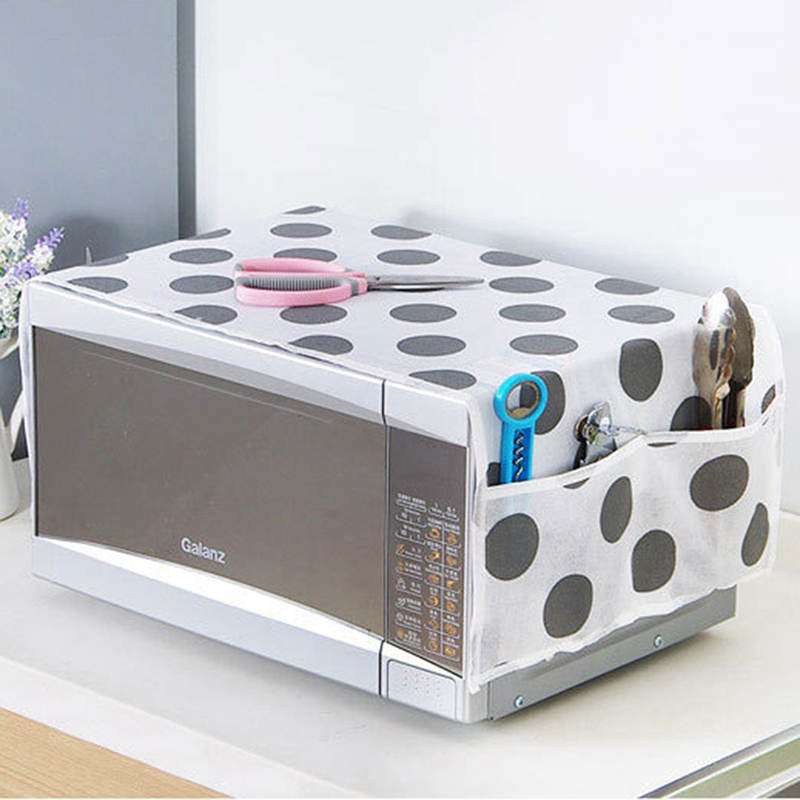 Microwave Cover Microwave Oven Hood Kitchen Accessories Double Pockets Dust Covers Waterproof Grease Proofing Storage Bag