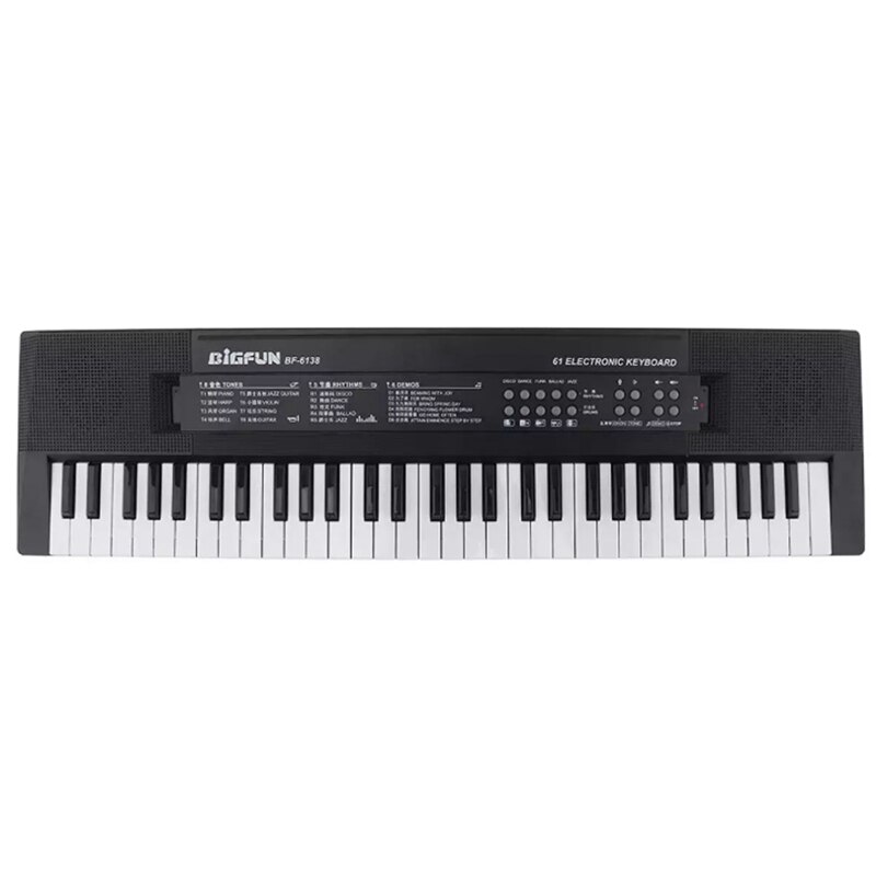 Bigfun teclado eletrônico piano 61 teclas de música digital placa chave com microfone crianças órgão eletrônico musical: Default Title