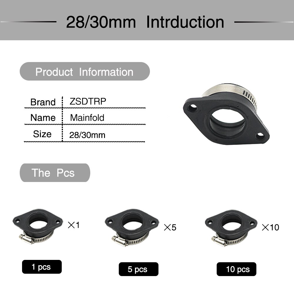 ZS MOTOS Motorrad Vergaser Gummi Adapter Einlass Ansaugrohr Für MIKUNI VM24 OKO KOSO KEIHIN PE28 21/24/26/28/30/32/34mm