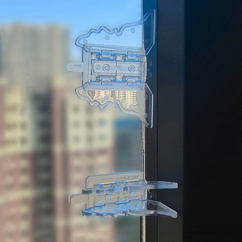 Baby Veiligheid Lock Voor Schuifdeur Raam Lock Kids Vlindervleugels Garderobe Anti-Snuifje Lock Transparante Beveiliging Clip Bescherming