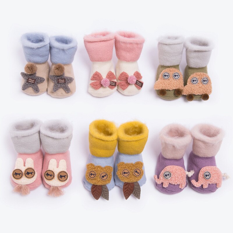 Babysokjes Herfst En Winter Fluwelen Warme Baby Boy Meisjes Sokken Cartoon Peuters Sokken Doseren Borstel Antislip Kinderen sokken