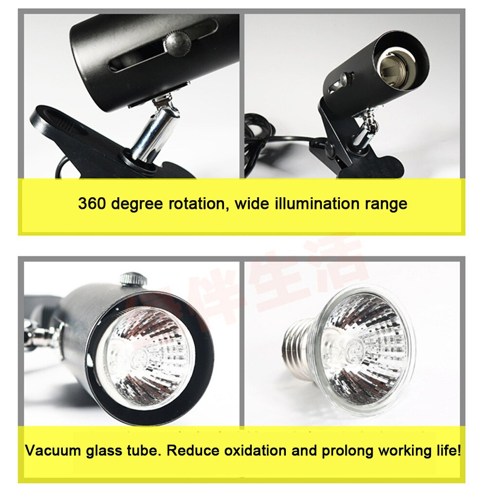 Kit de lámpara para reptiles UVA + UVB 3.0, soporte de luz de cerámica con Clip, lámpara de calefacción UV para tortugas, lagarto, iluminación de 220V