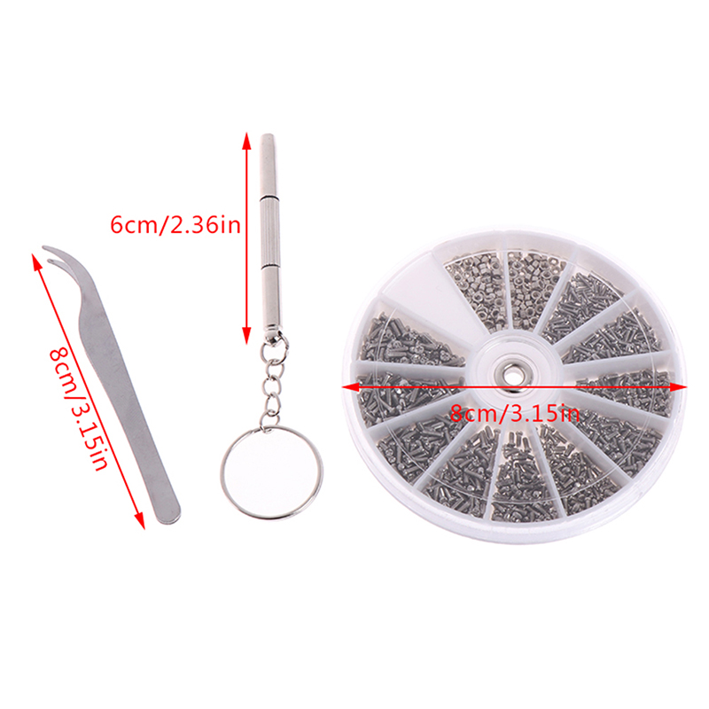 Assortiment de minuscules vis et écrous, outil de réparation pour Micro lunettes lunettes lunettes de soleil lunettes avec Micro tournevis et pinces 600/1000 pièces