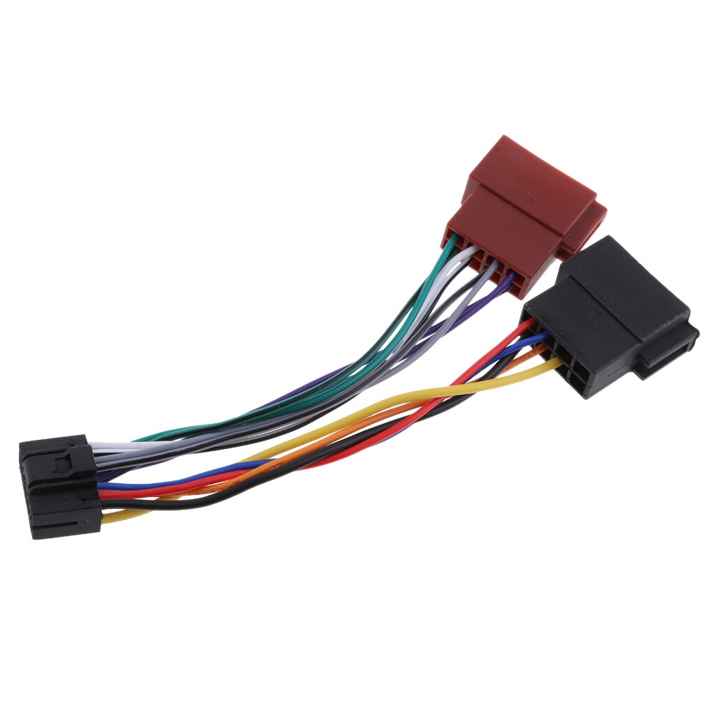 Bilradio lydadapterkabel 16 pins iso-kontakt for kenwood / jvc iso standard line beam bilelektronikk tilbehør