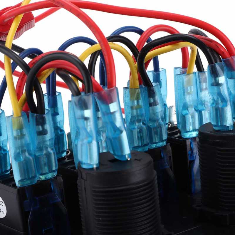 On Off Toggle Switch Multiple Protections LED Indicator 4 Gang Rocker Switch for 12‑24V Cars Trucks Boats